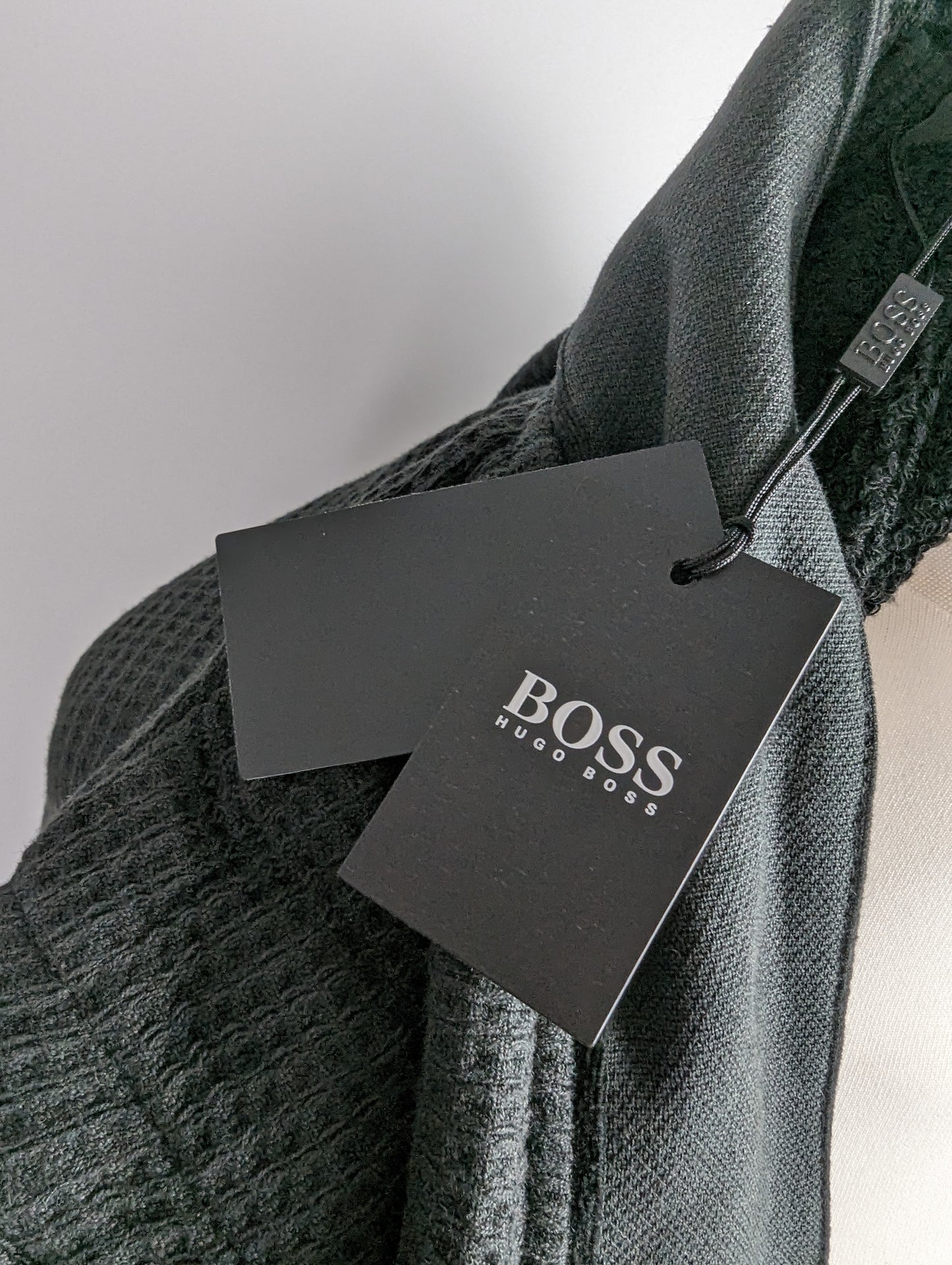 BOSS Waffle Kimono Mens Dressing Gown - Black