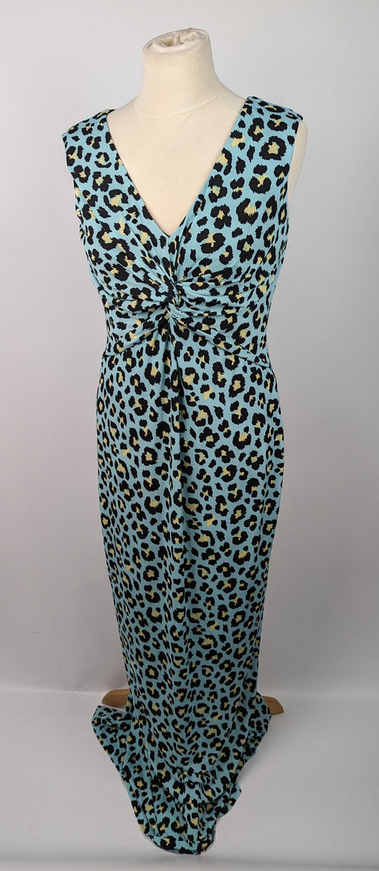 GINA BACCONI Hudson Animal Jersey Maxi Dress - Blue Leopard