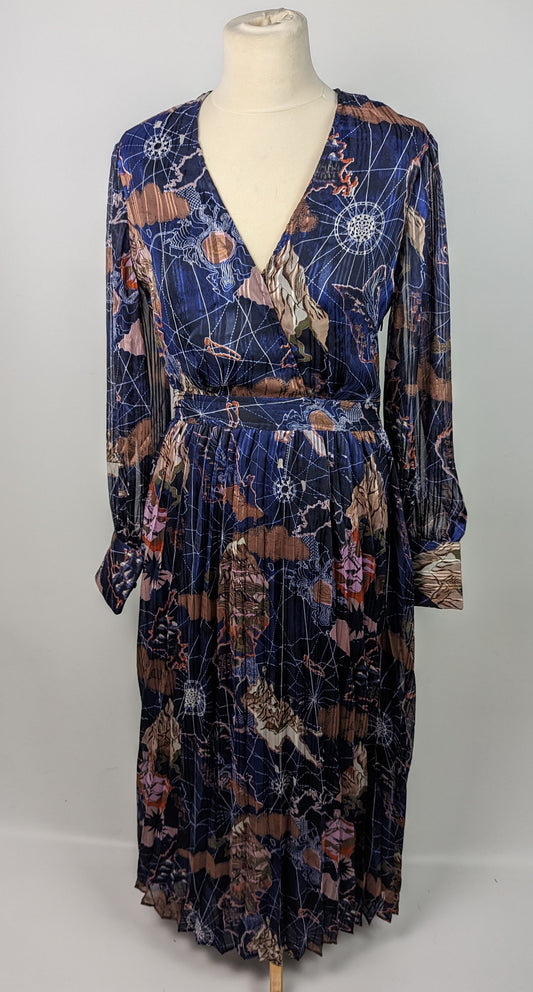 SCOTCH & SODA Midnight Printed Midi Dress - Navy Blue