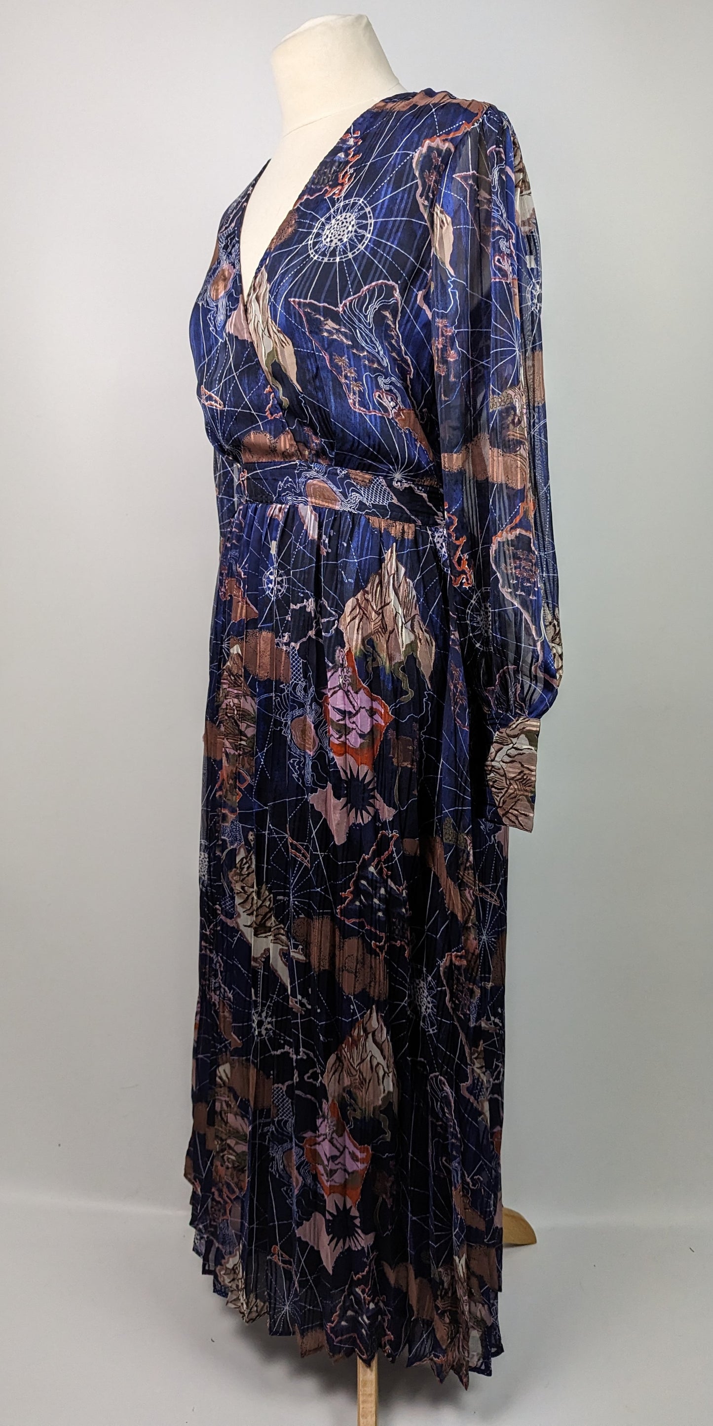 SCOTCH & SODA Midnight Printed Midi Dress - Navy Blue