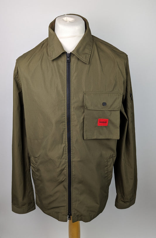 HUGO Mens Emmond Overshirt - Dark Green