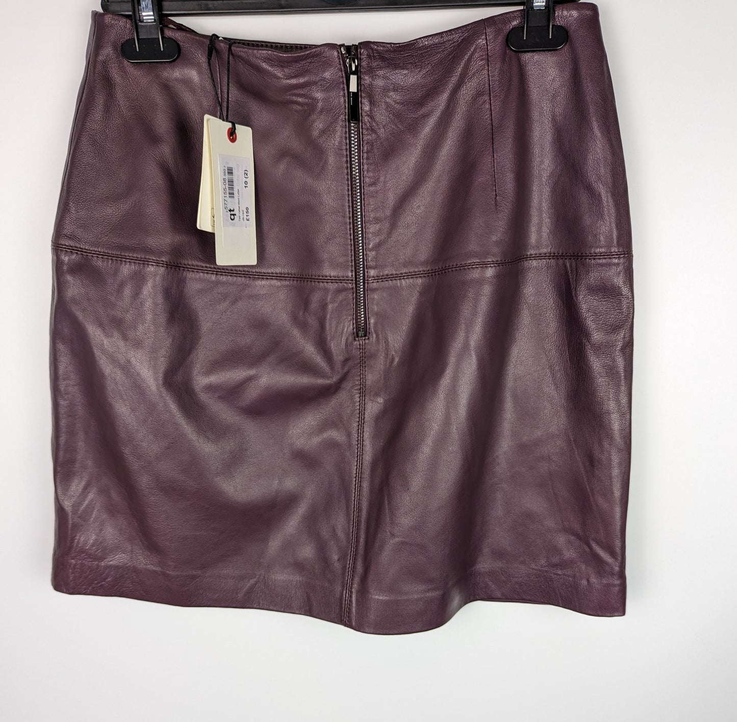 TED BAKER Womens Valiat Leather Mini Skirt - Purple