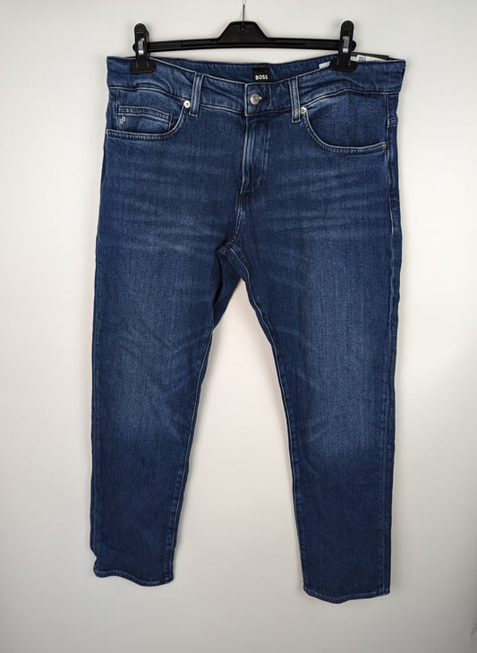 BOSS Mens Delaware Slim Jeans - Mid Blue