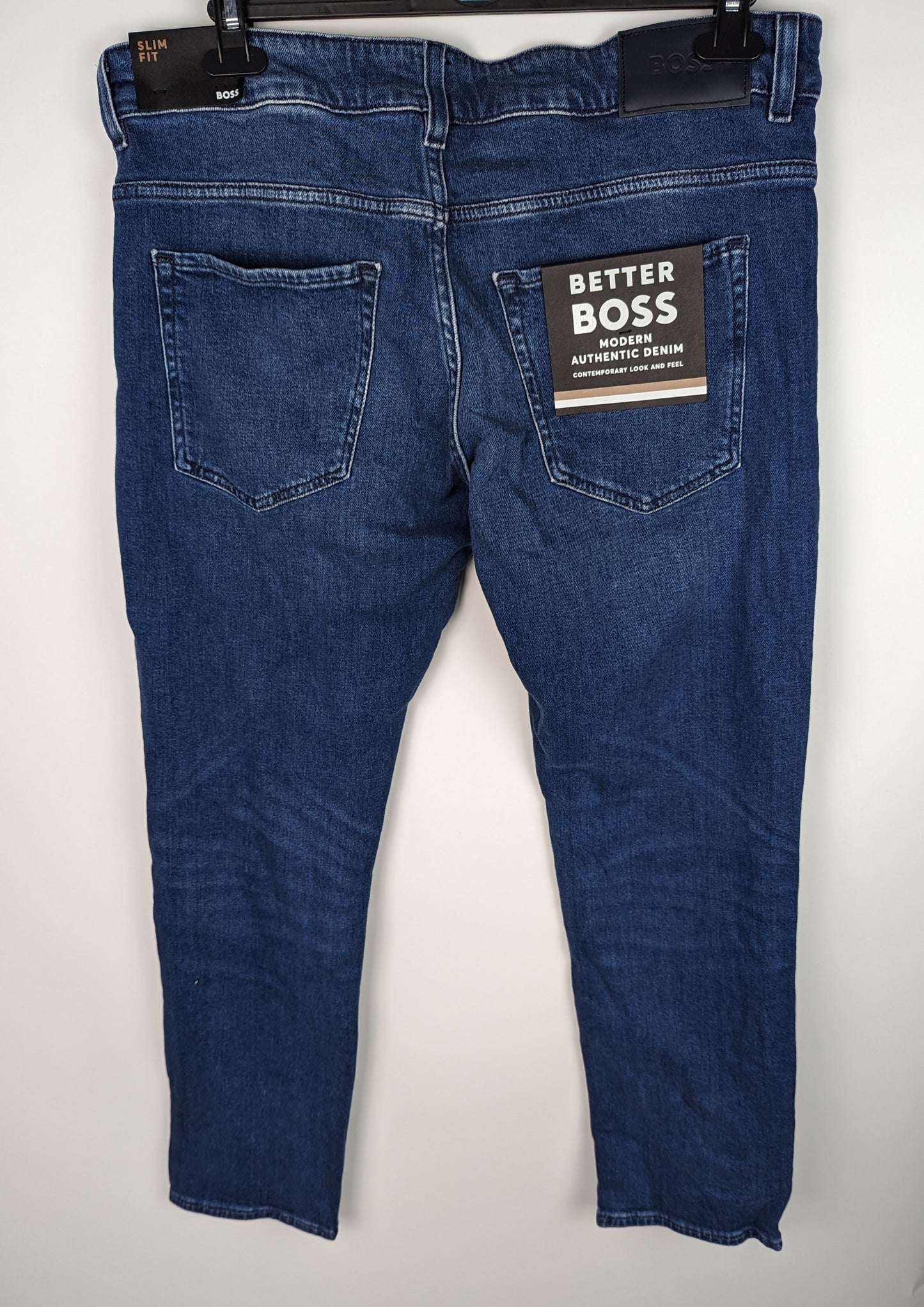 BOSS Mens Delaware Slim Jeans - Mid Blue