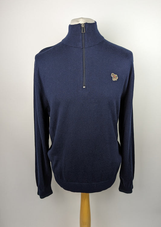 PAUL SMITH Mens Pullover Half Zip Jumper - Dark Navy