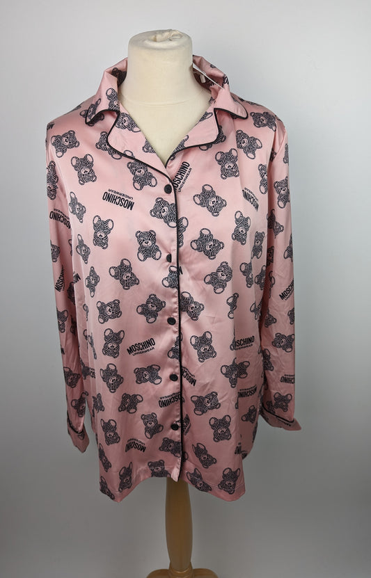 MOSCHINO Teddy Bear Motif Pyjama Top - Pink/Black