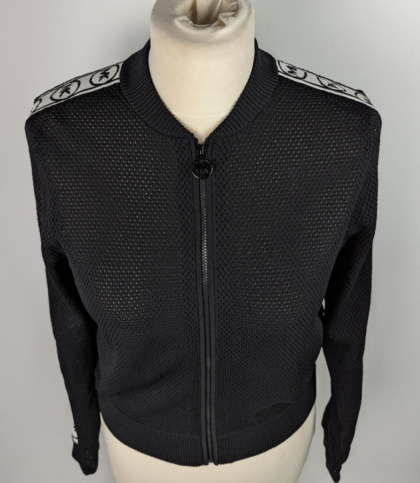 MICHAEL KORS Logo Mesh Tape Tracksuit Jacket - Black