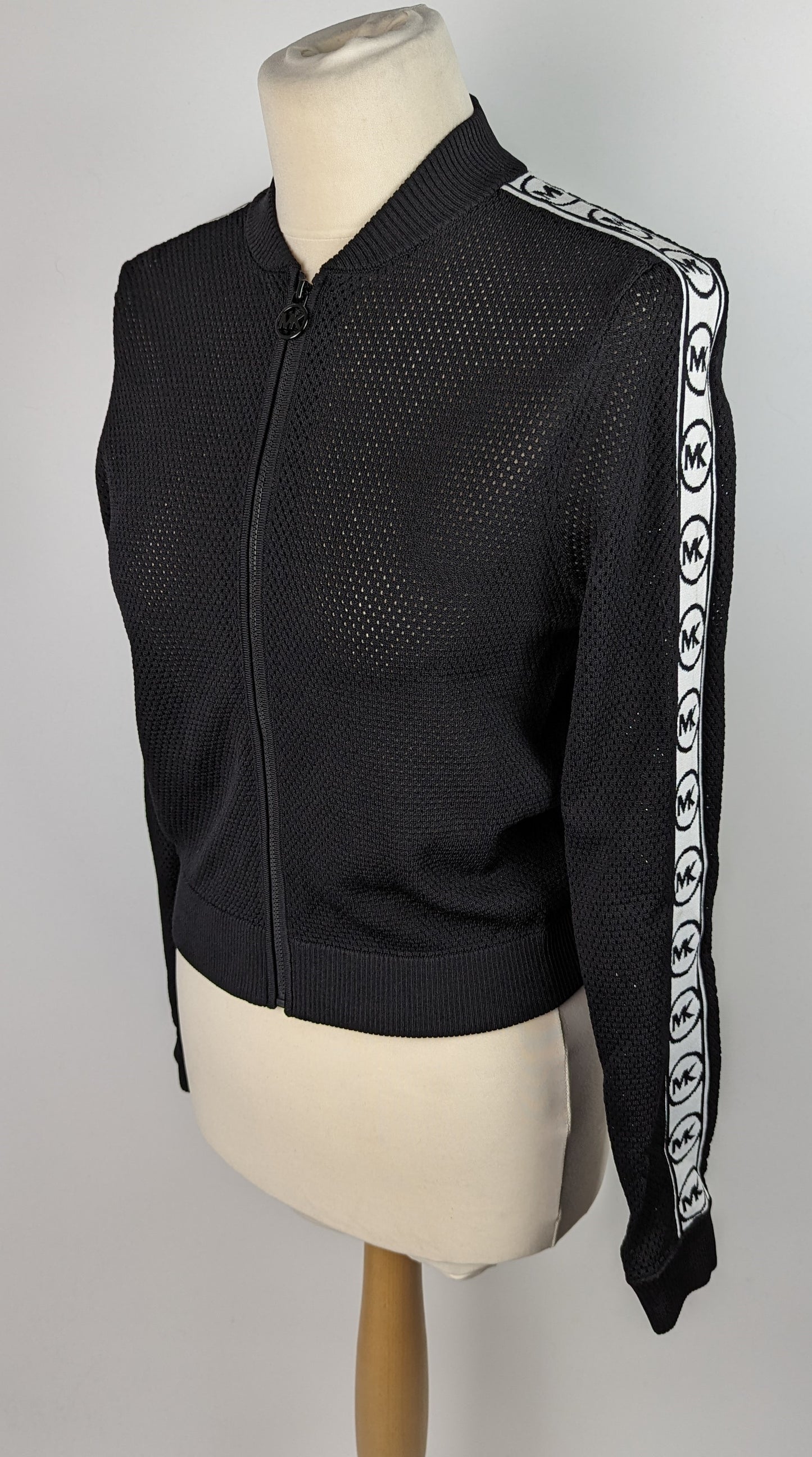 MICHAEL KORS Logo Mesh Tape Tracksuit Jacket - Black