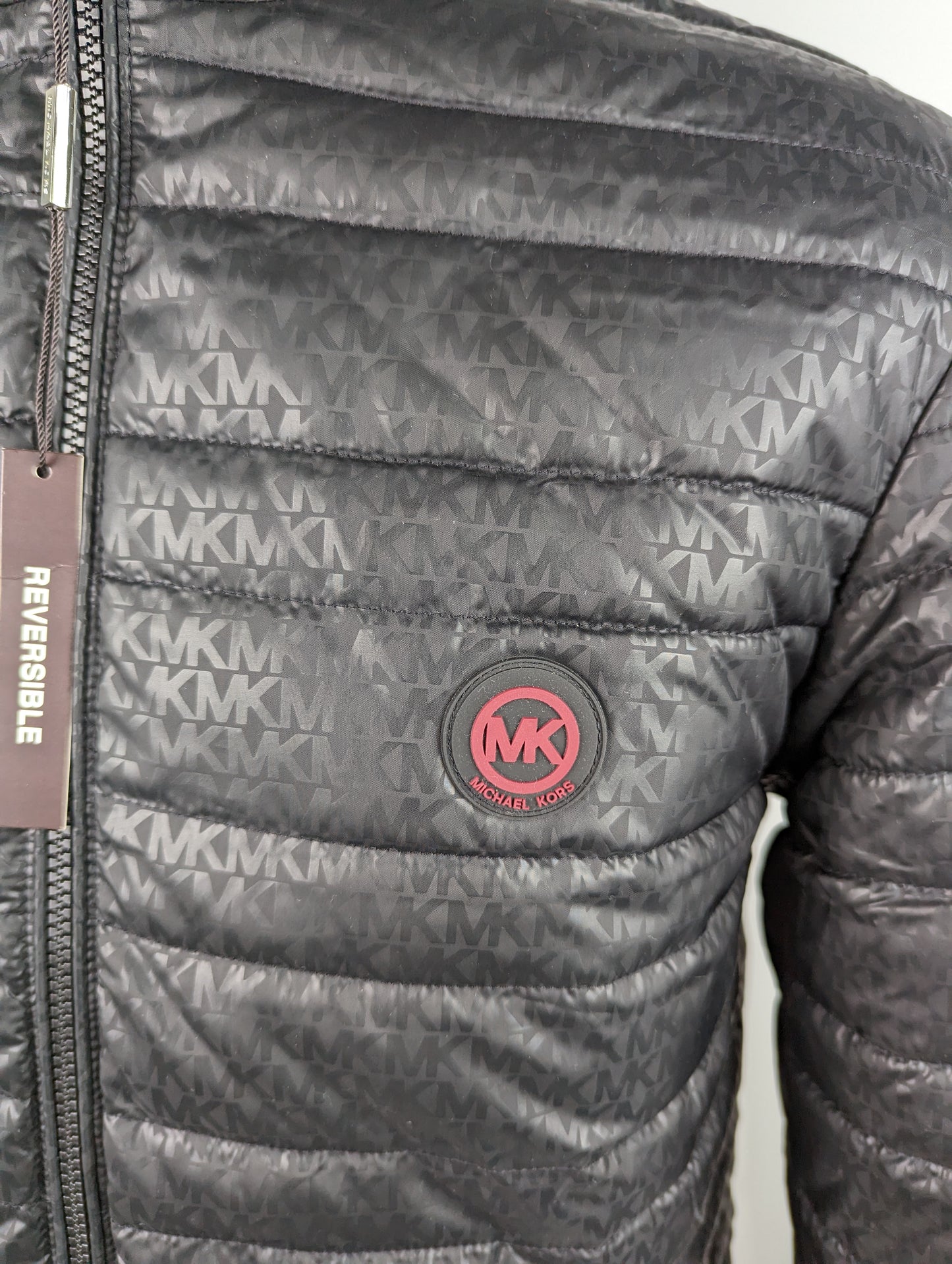 MICHAEL KORS Reversible Puffer Jacket - Black / Red