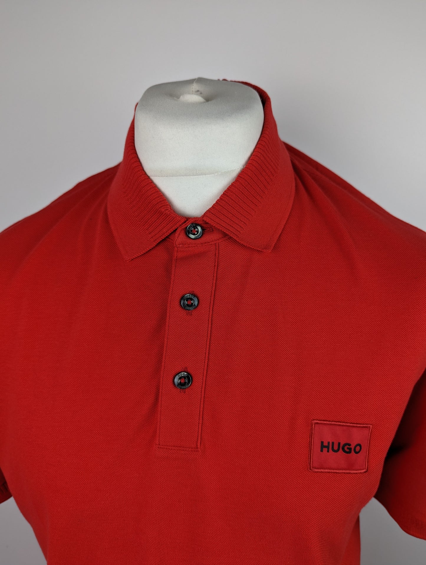 HUGO Mens Dereso Slim Fit Polo Shirt - Red