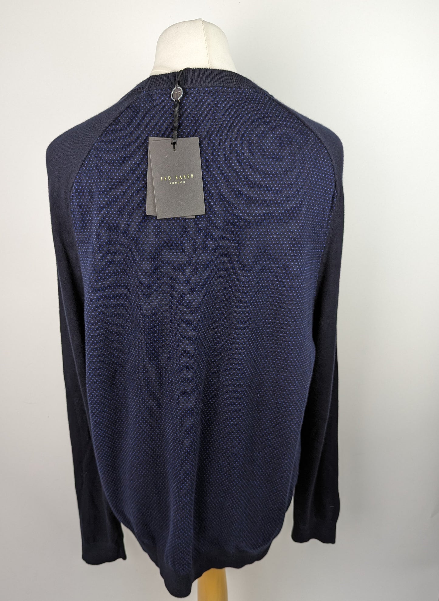 TED BAKER Birdseye Spot Crew Neck Jumper - Blue