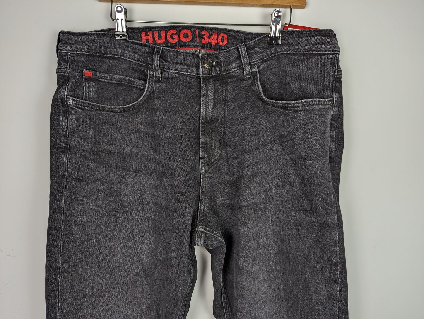 HUGO Mens 340 Jeans - Charcoal Black