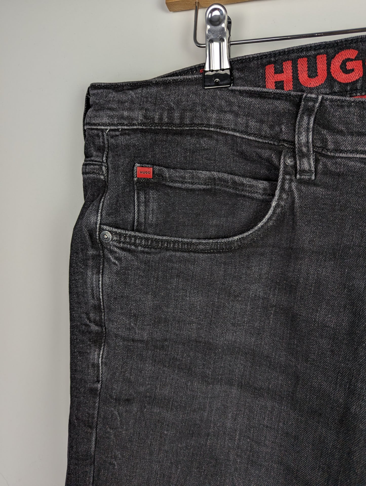 HUGO Mens 340 Jeans - Charcoal Black