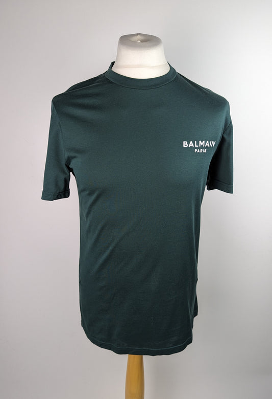 BALMAIN Chest Logo T Shirt - Deep Green