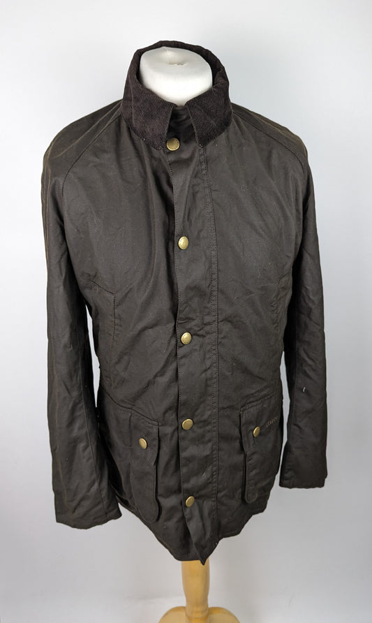 BARBOUR Mens Ashby Wax Jacket - Olive Brown