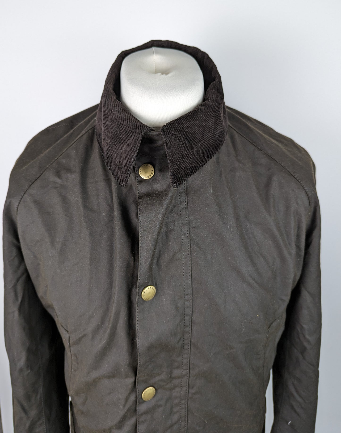 BARBOUR Mens Ashby Wax Jacket - Olive Brown