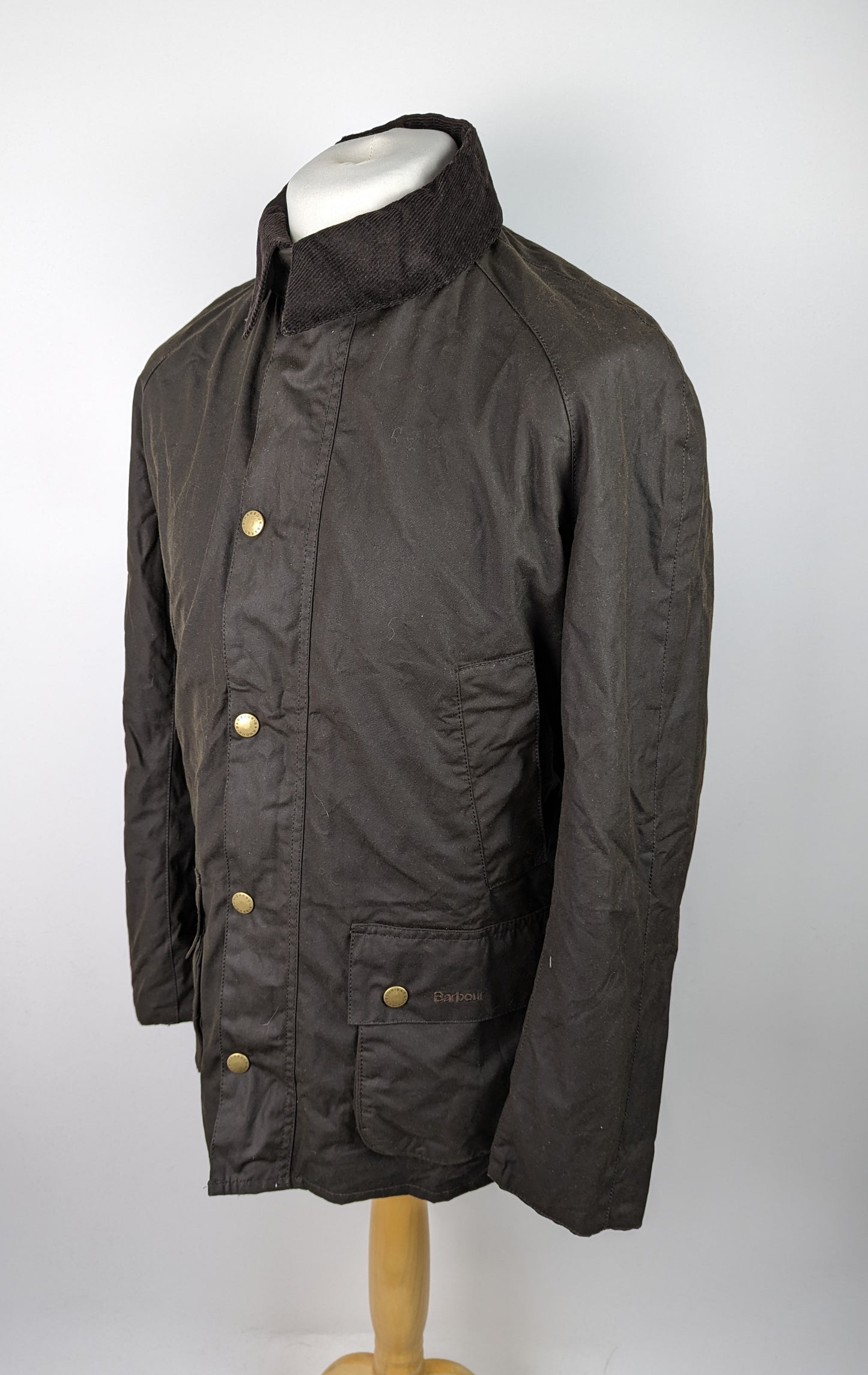 BARBOUR Mens Ashby Wax Jacket - Olive Brown