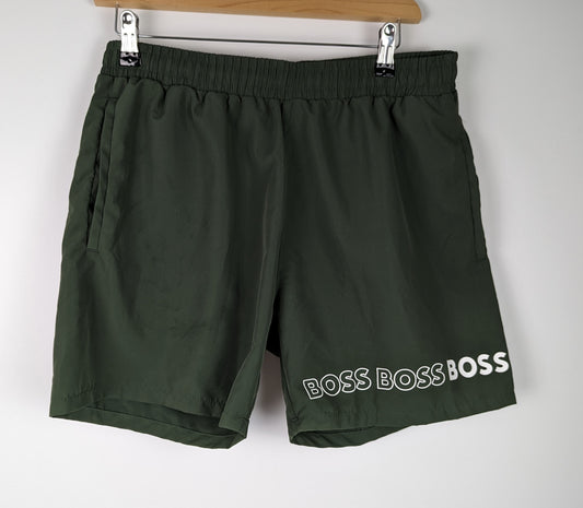 BOSS Mens Dolphin Swim Shorts- Green