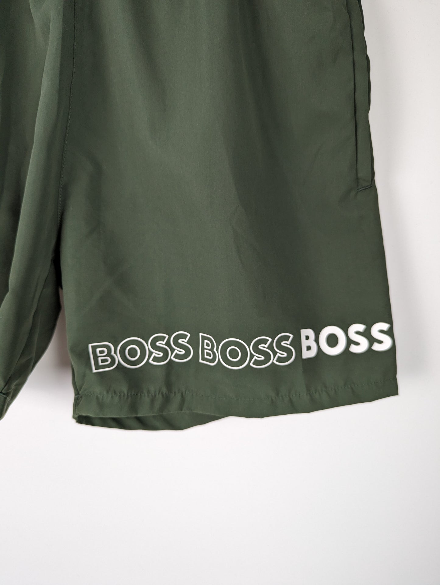 BOSS Mens Dolphin Swim Shorts- Green