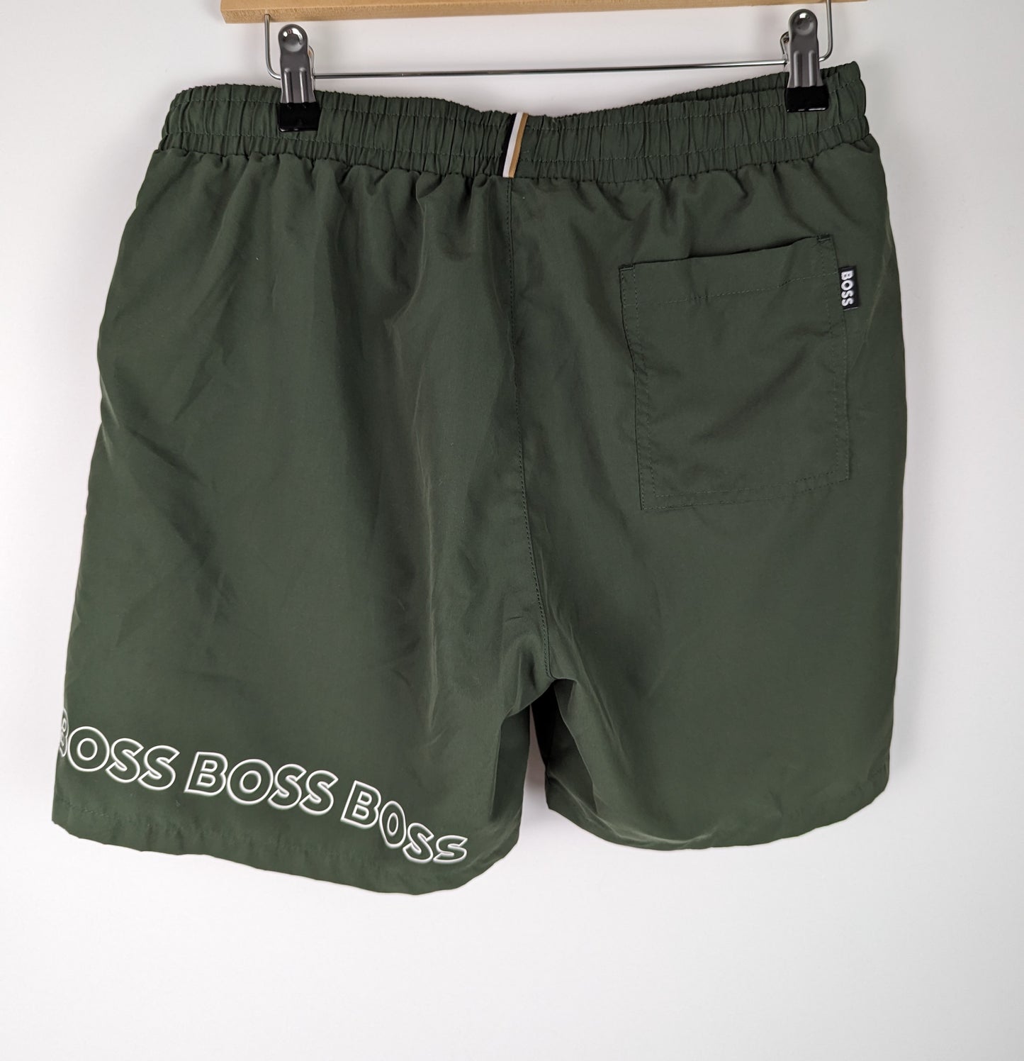 BOSS Mens Dolphin Swim Shorts- Green