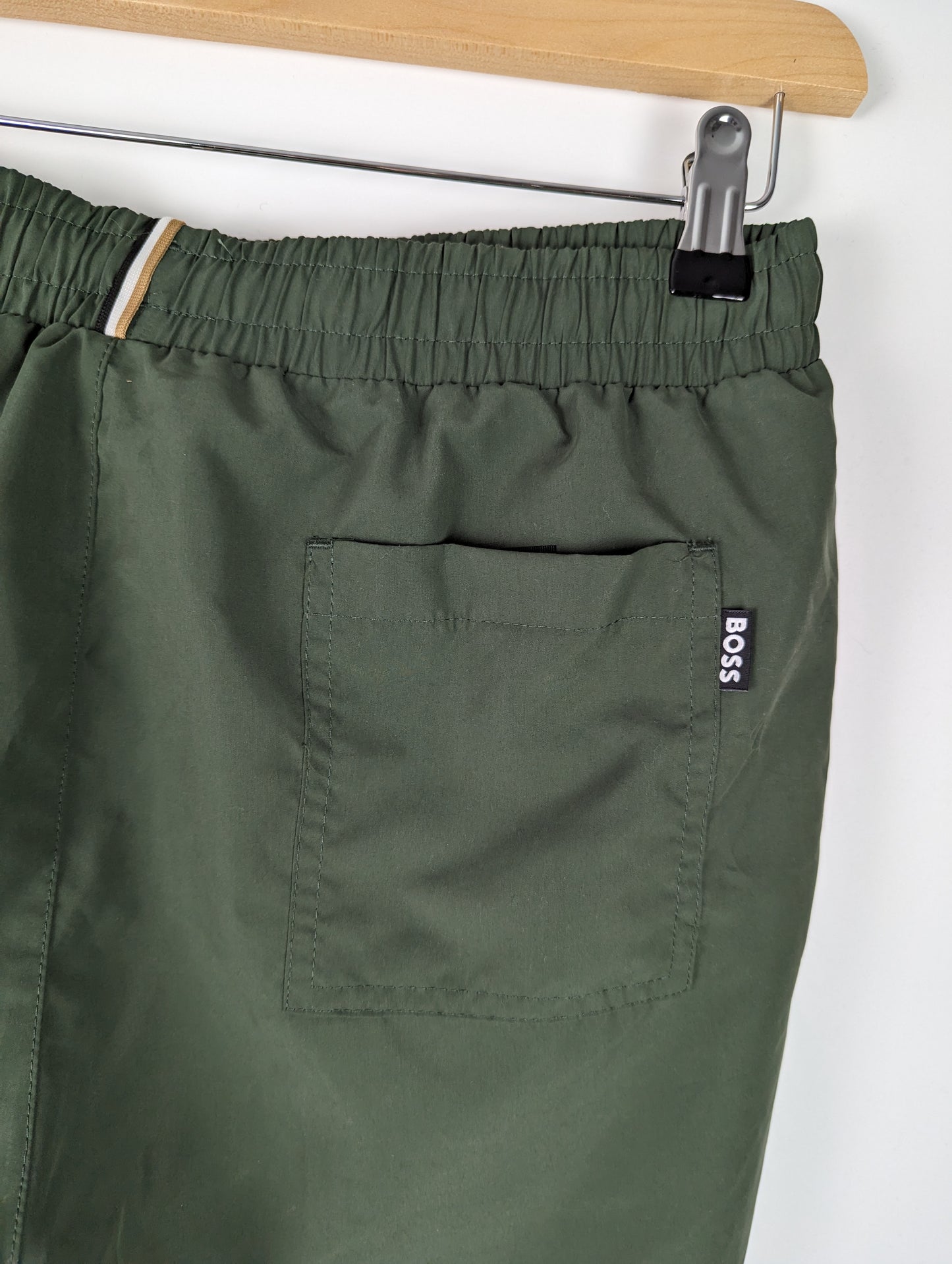 BOSS Mens Dolphin Swim Shorts- Green