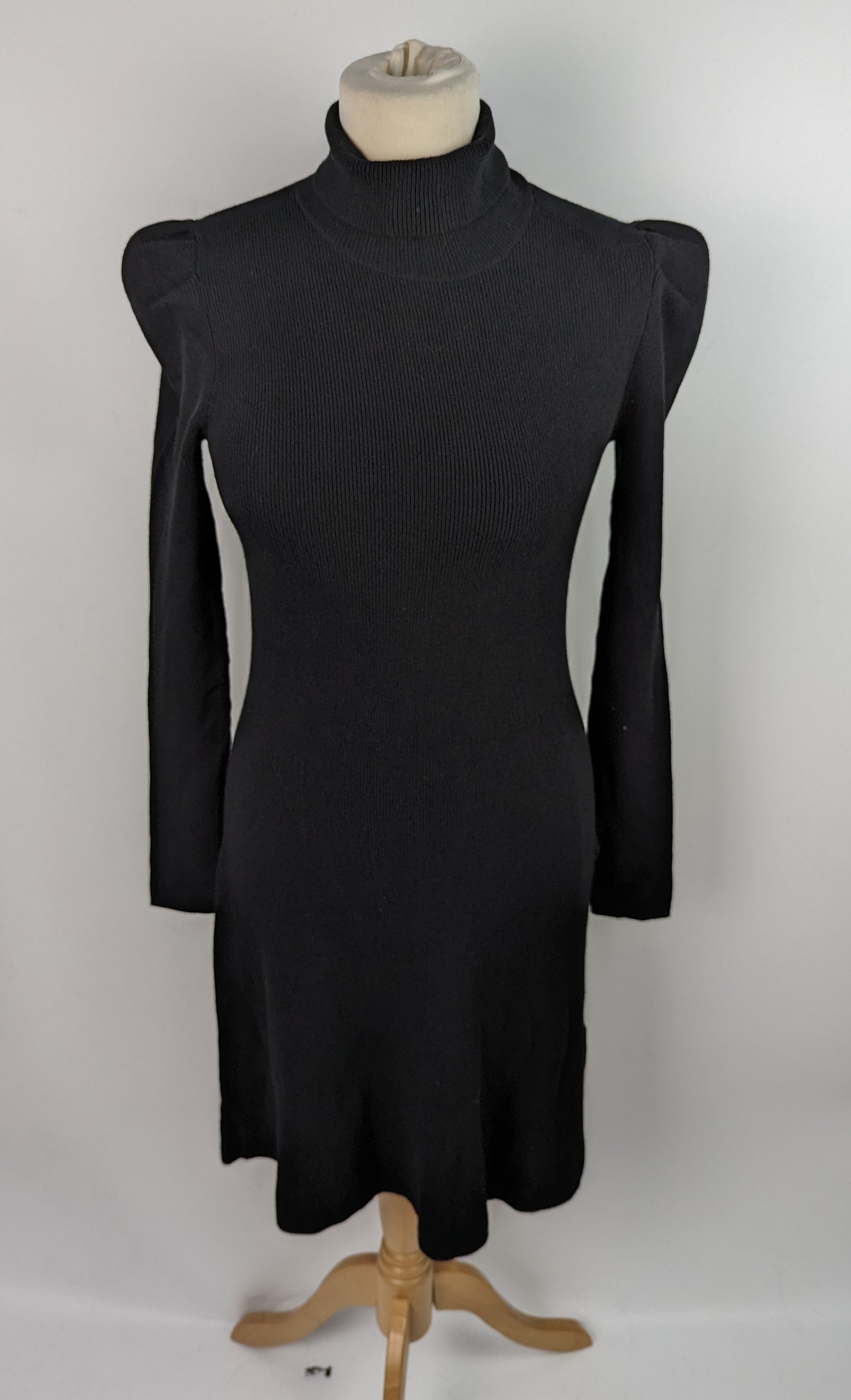 FOREVER NEW Womens Nicole Puff-Sleeve Knit Dress - Black