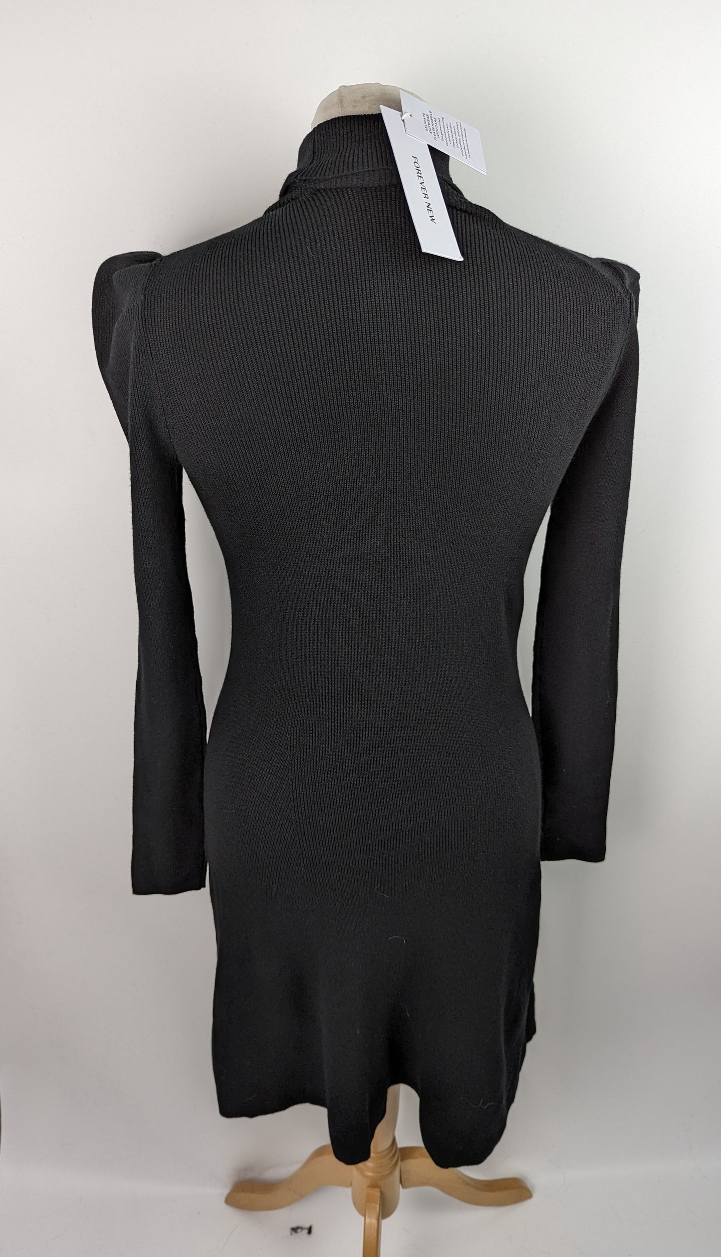 FOREVER NEW Womens Nicole Puff-Sleeve Knit Dress - Black