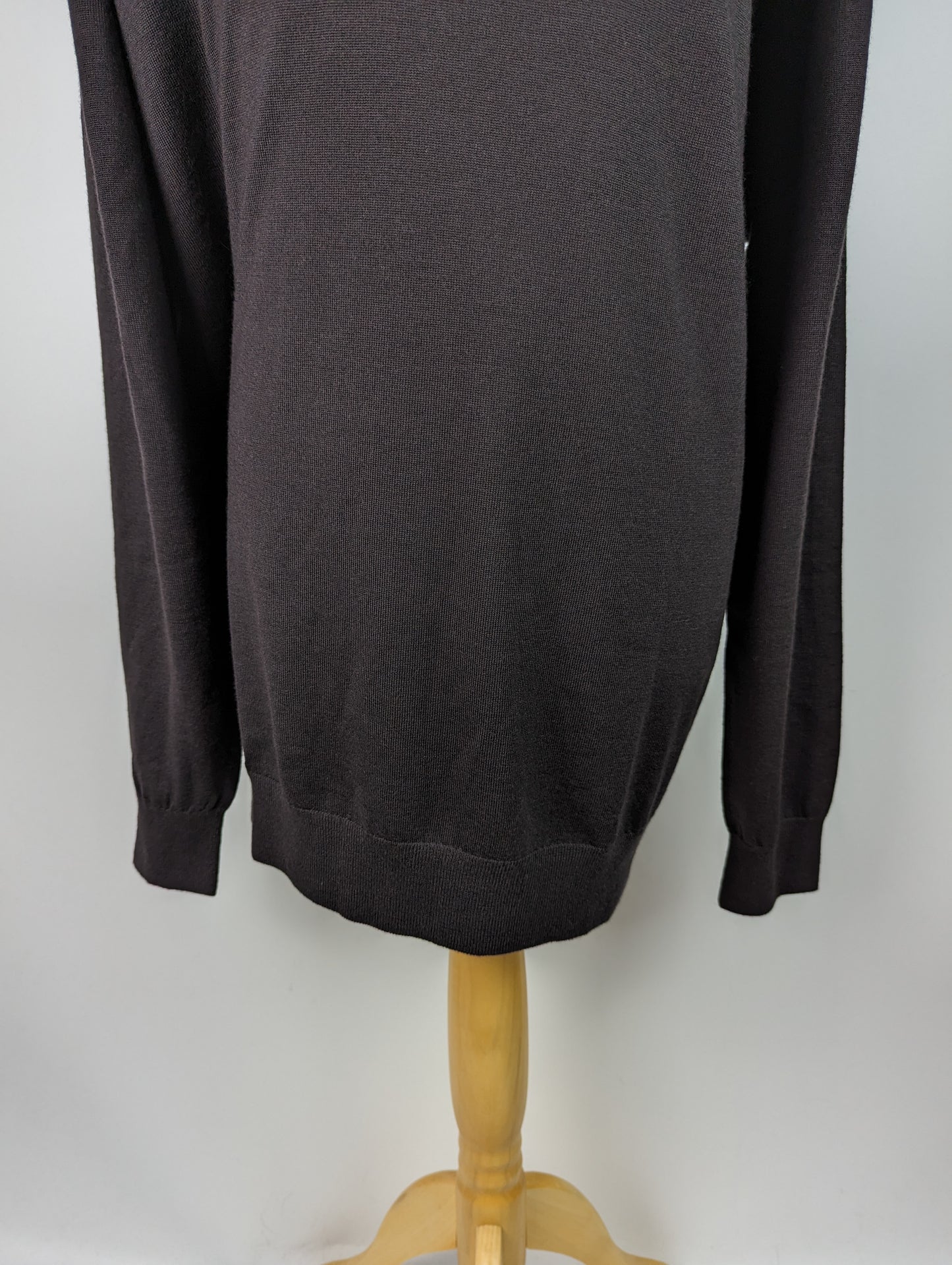 EDEN PARK Merino Wool Roll Neck Jumper - Dark Brown