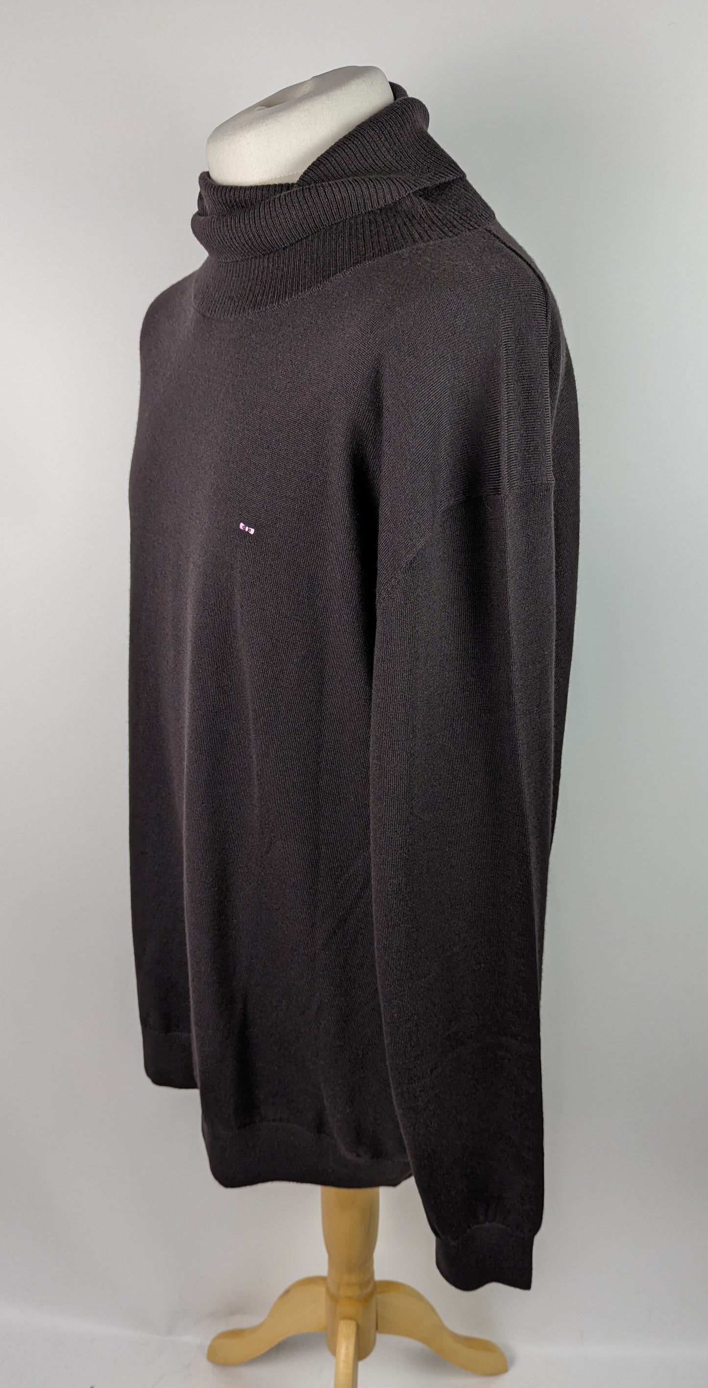 EDEN PARK Merino Wool Roll Neck Jumper - Dark Brown