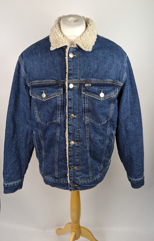 Tommy Jeans Mens Oversized Sharp Trucker Denim Jacket - Blue