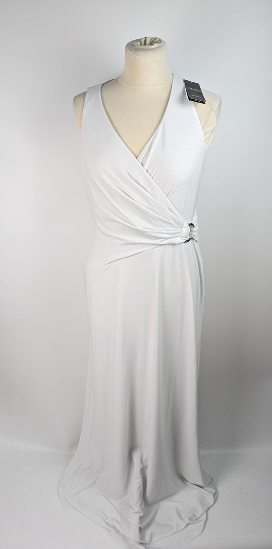 LAUREN BY RALPH LAUREN Stretch Jersey Surplice Gown - White