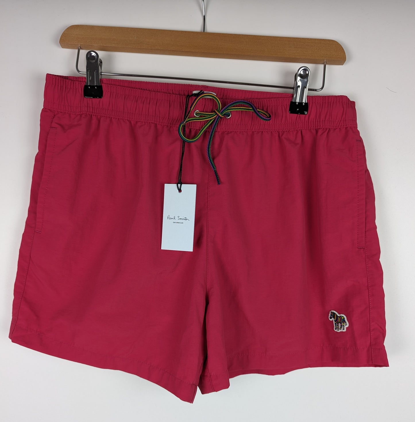 PAUL SMITH Mens Zebra Logo Swim Shorts - Pink Coral