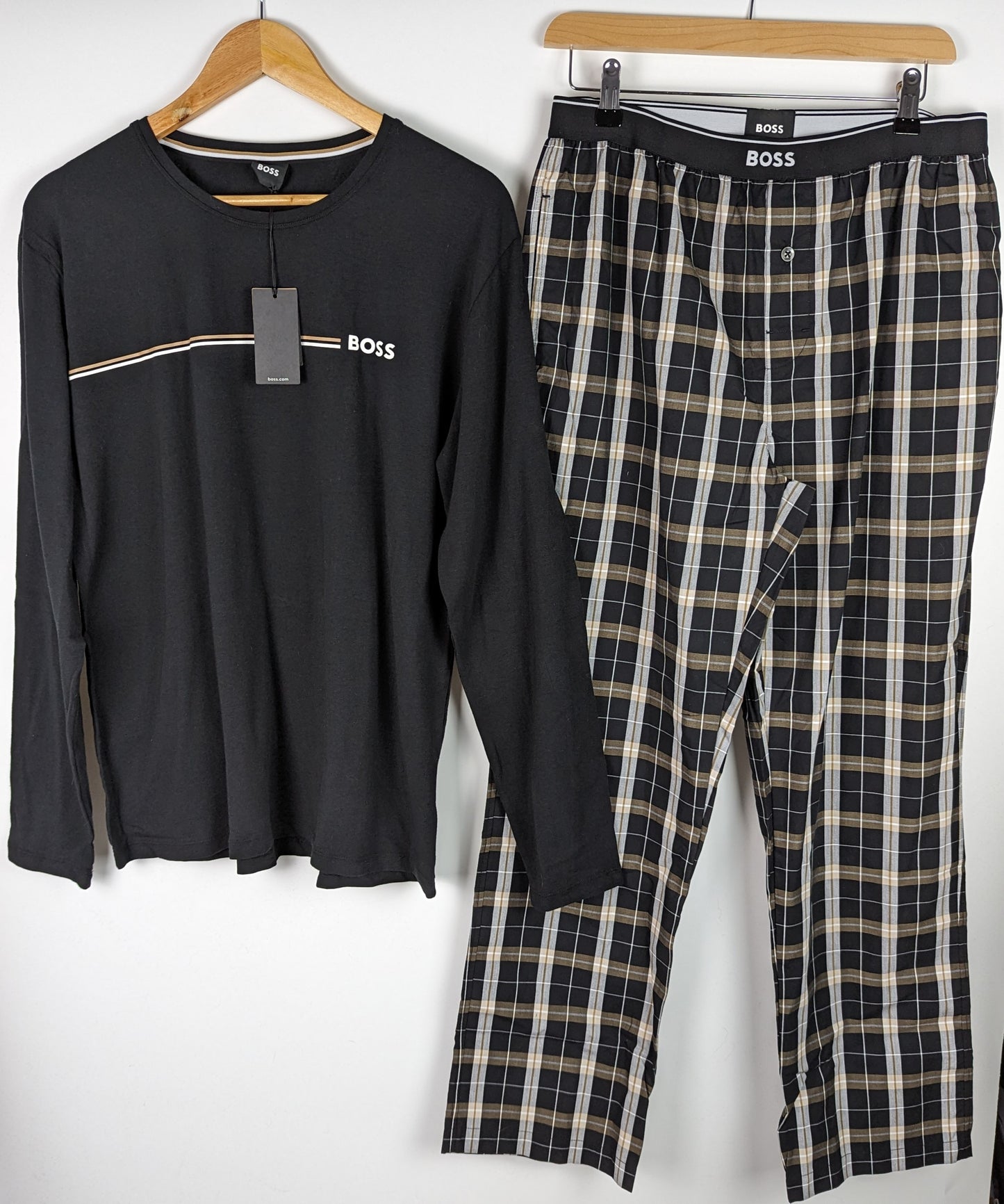 BOSS Urban Long Pyjama Set - Black / Brown