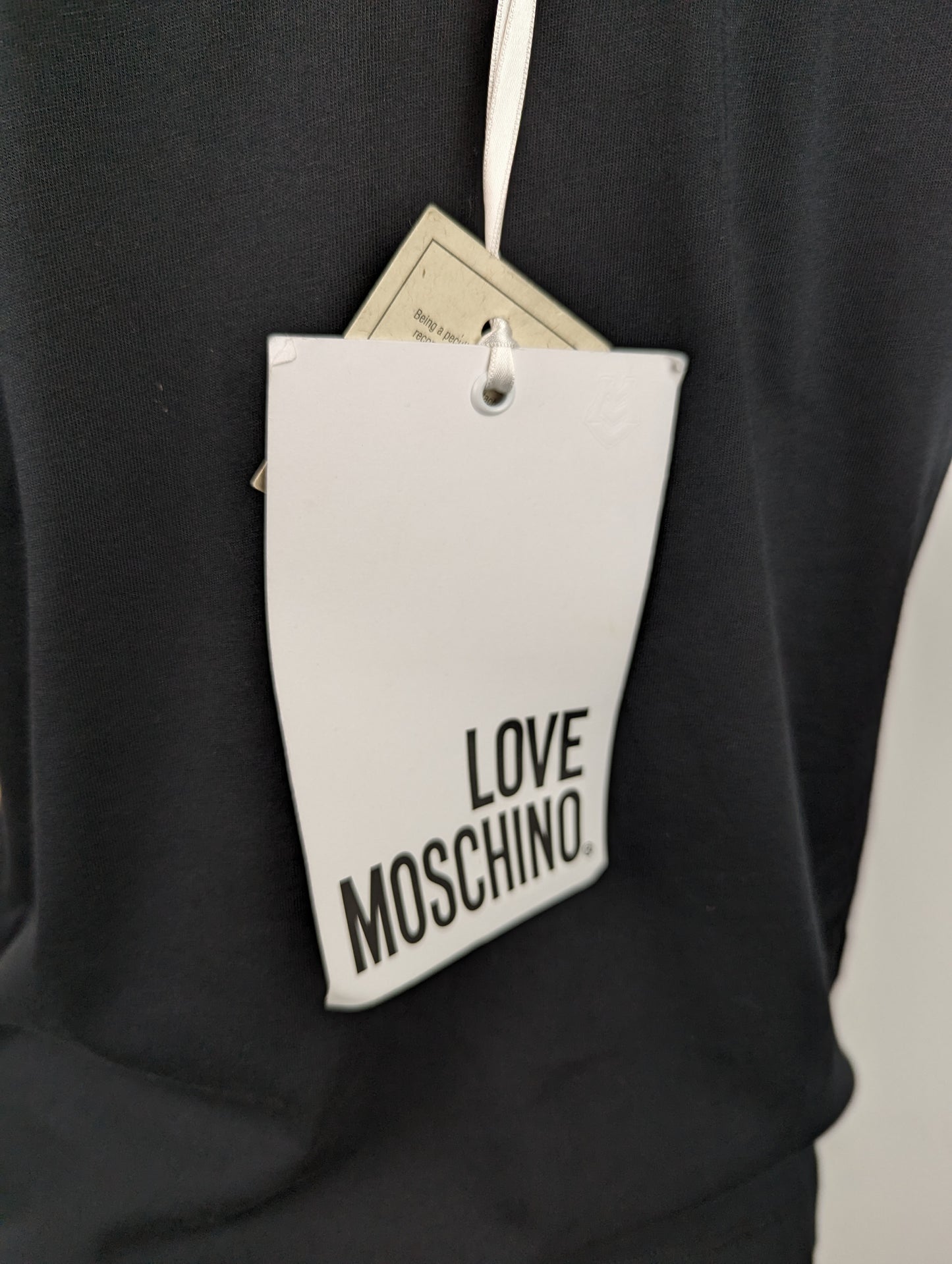 LOVE MOSCHINO Womens Pearl Glitter Tee - Black