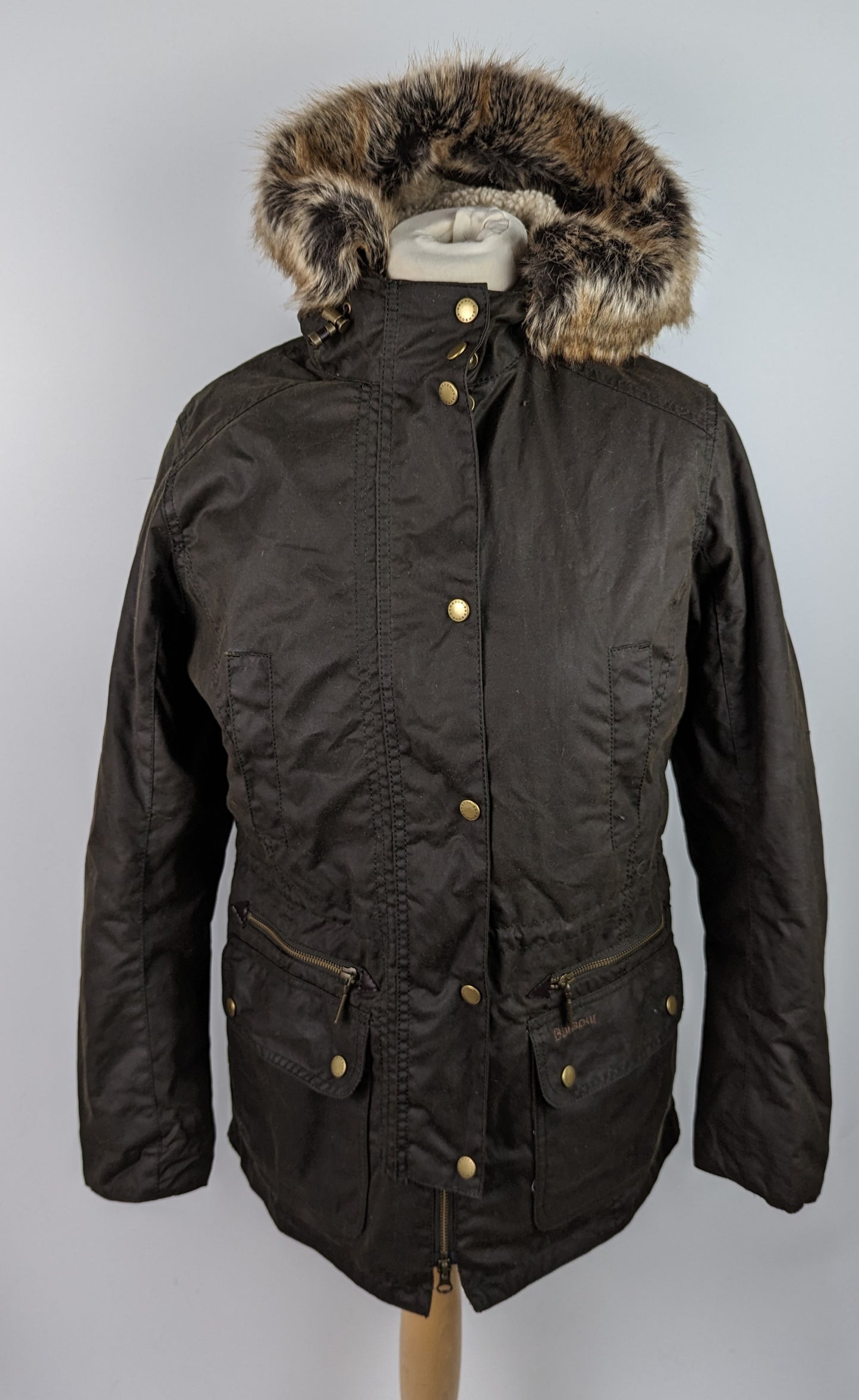 BARBOUR Womens Kelsall Wax Jacket - Olive Brown