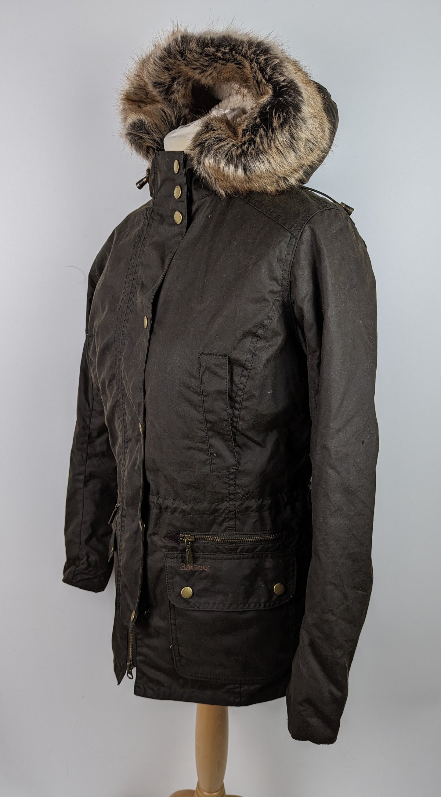 BARBOUR Womens Kelsall Wax Jacket - Olive Brown