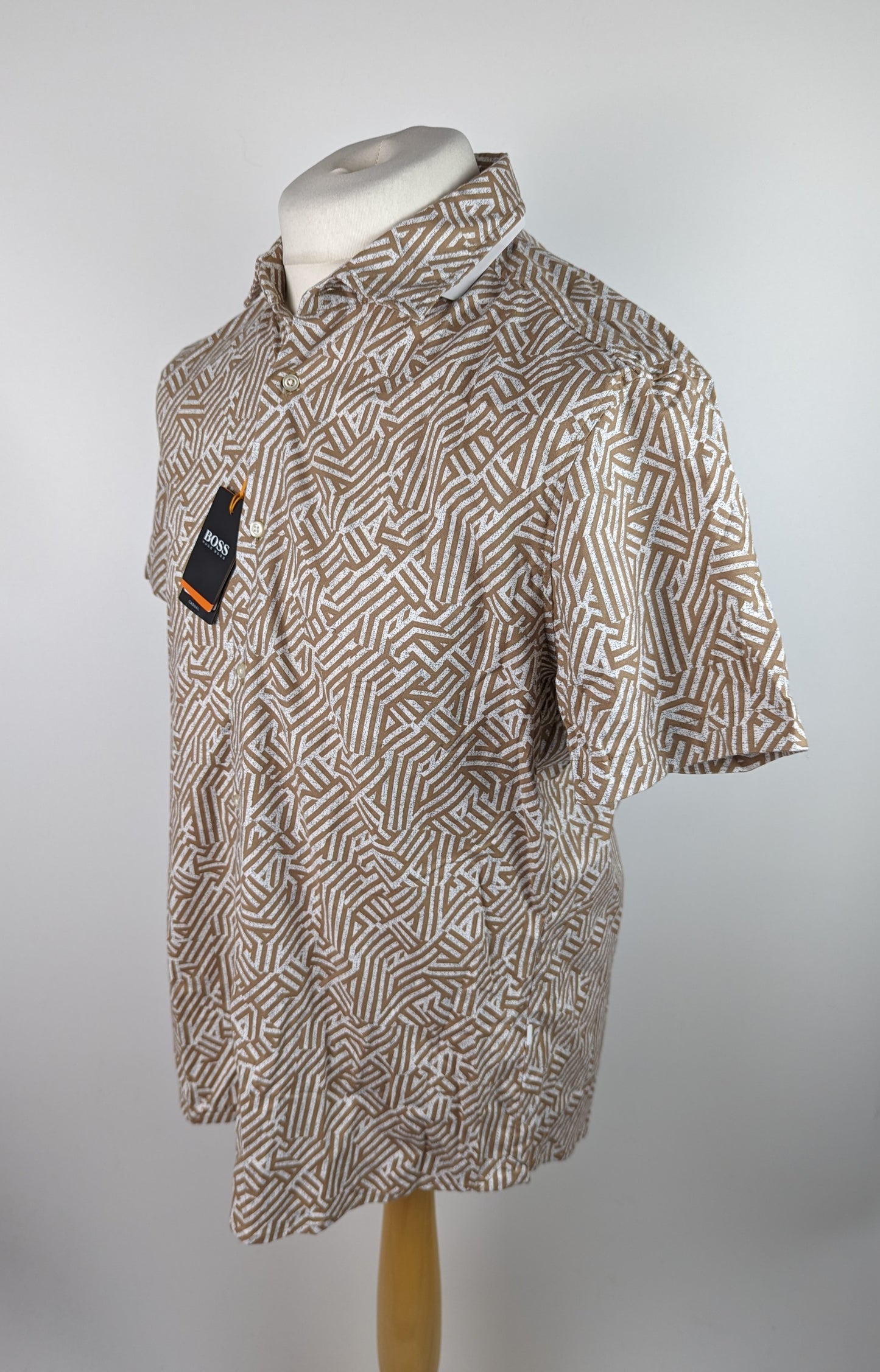 BOSS Mens Rash Shirt - Beige Print