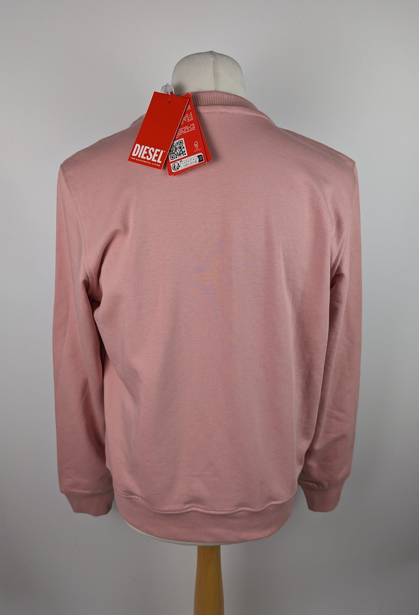 DIESEL Mens Patch Logo Crew Sweater - Pink