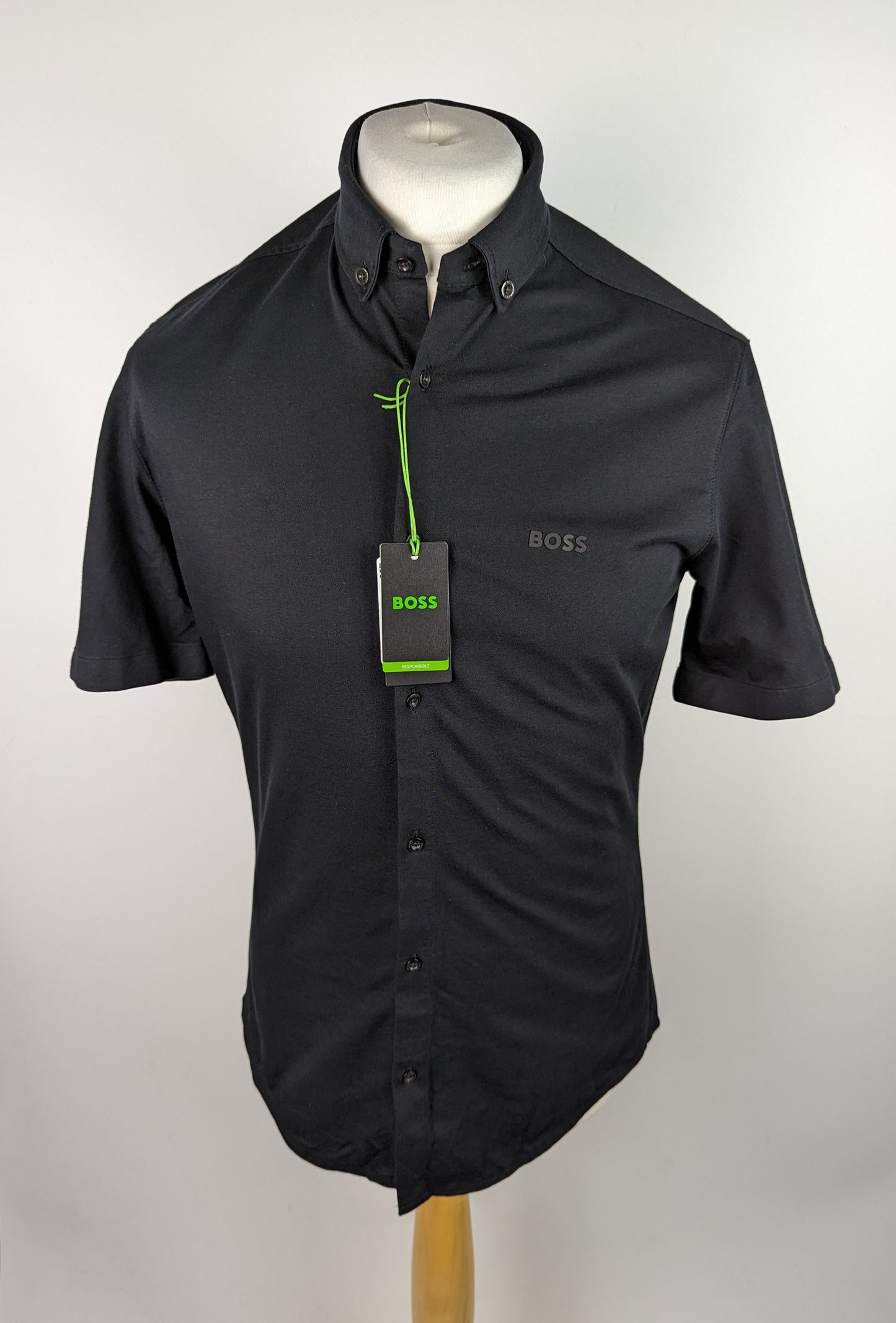 BOSS Mens Biadiar Short Sleeve Shirt - Black