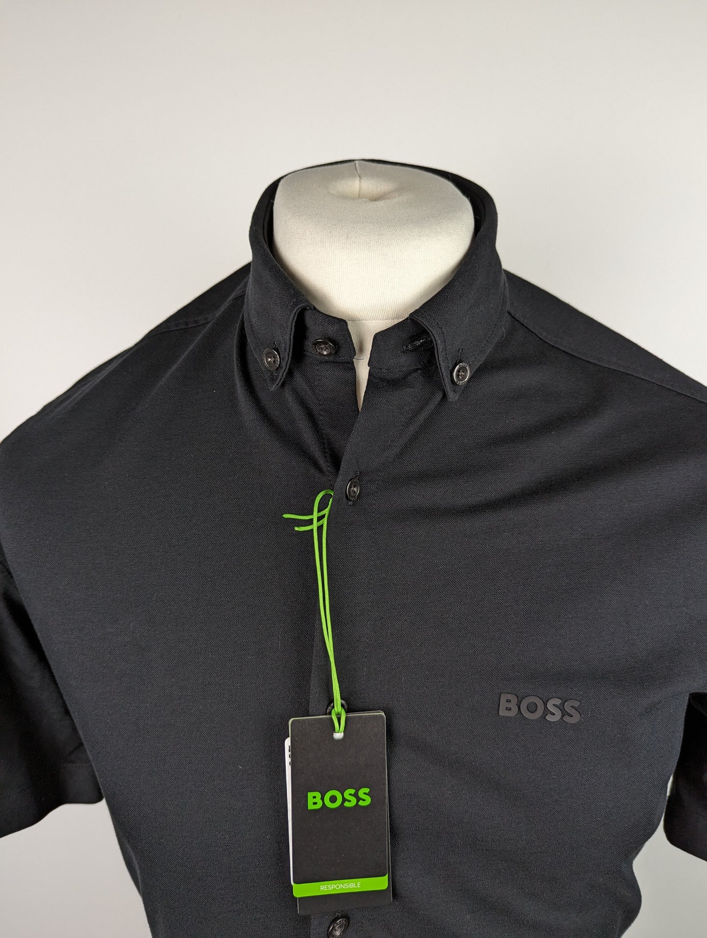 BOSS Mens Biadiar Short Sleeve Shirt - Black