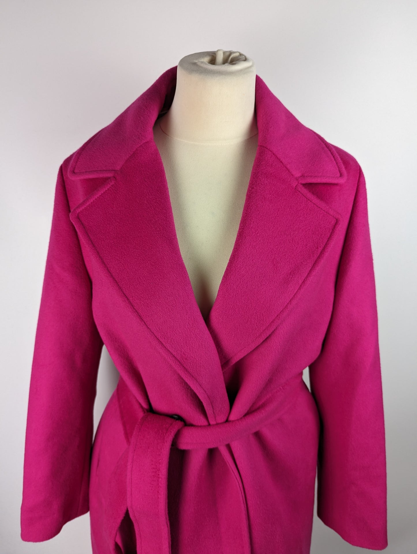 TOMMY HILFIGER Womens Belted Double Breasted Coat - Eccentric Magenta Pink