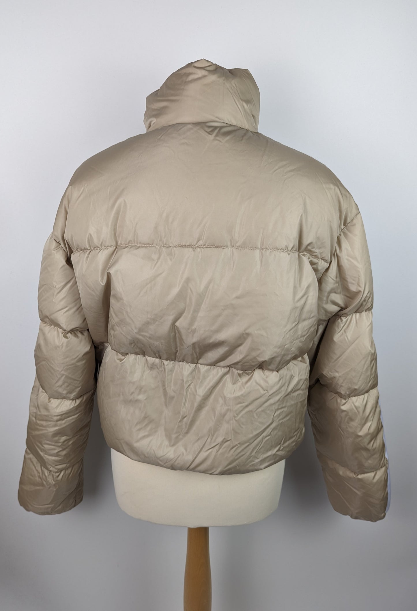 PALM ANGELS Cropped Track Down Jacket - White / Beige