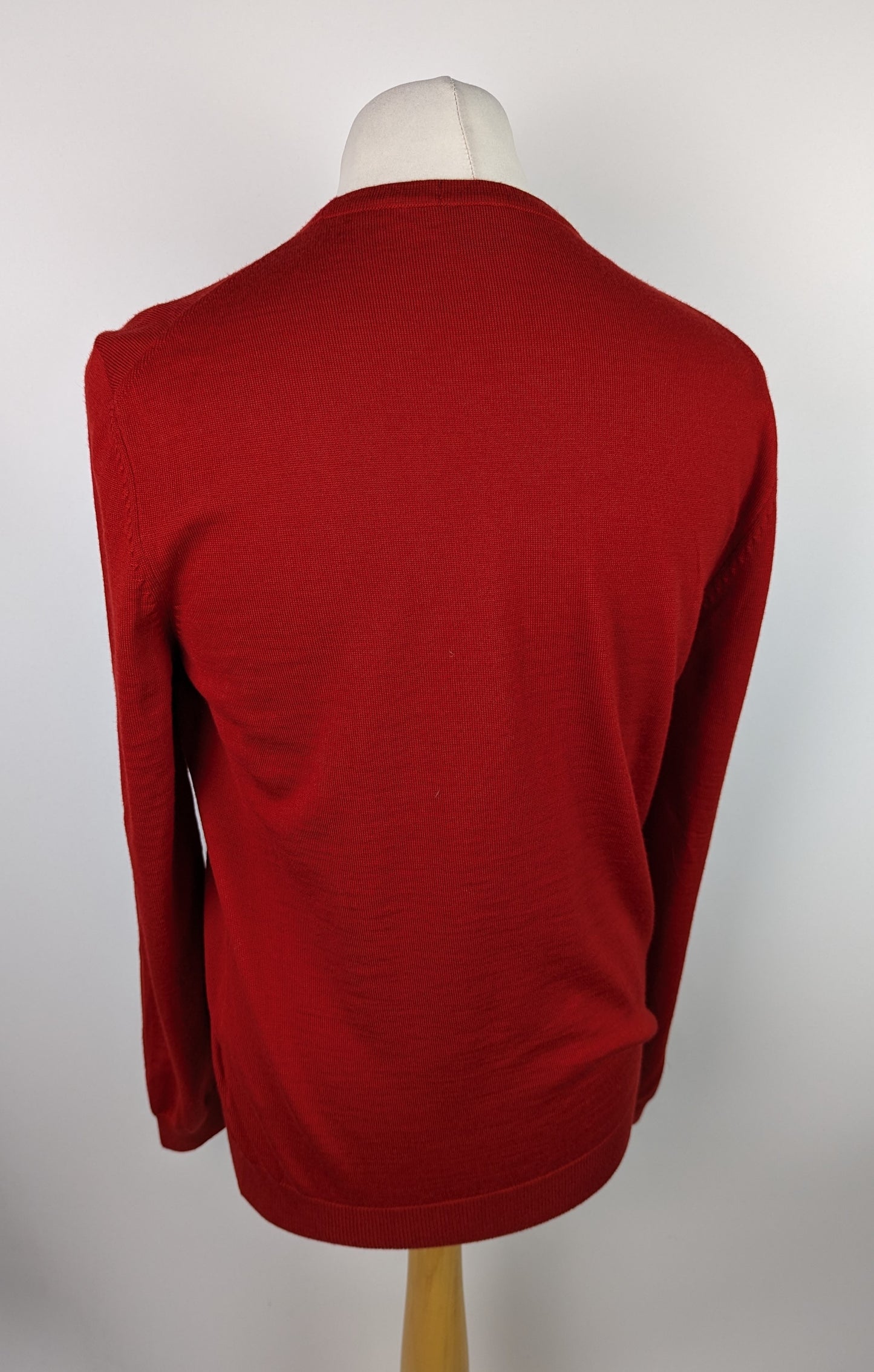 BOSS Mens Wool V-Neck Jumper - Red