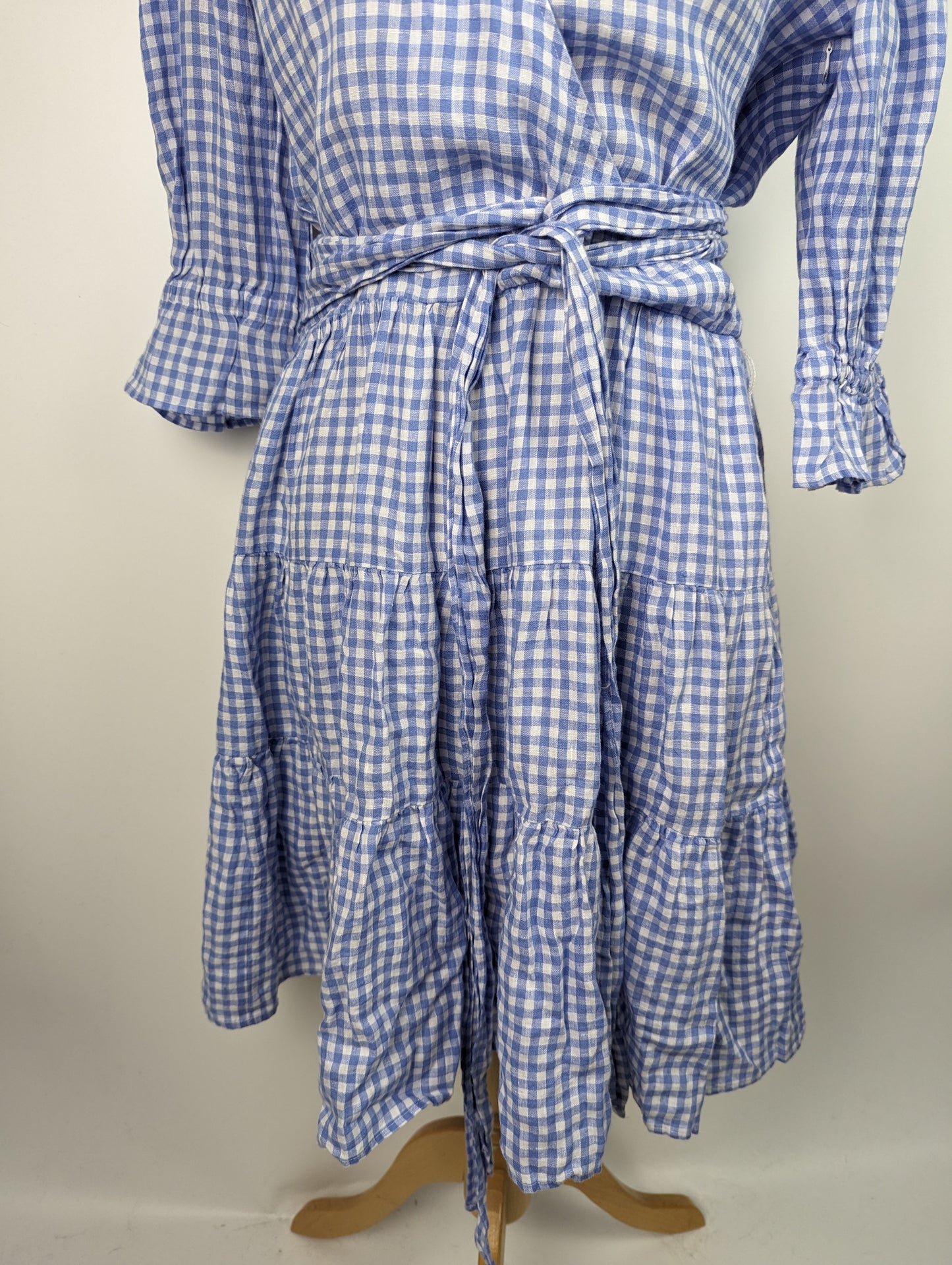 RALPH LAUREN Womens Drinthia Dress - Blue & White Gingham