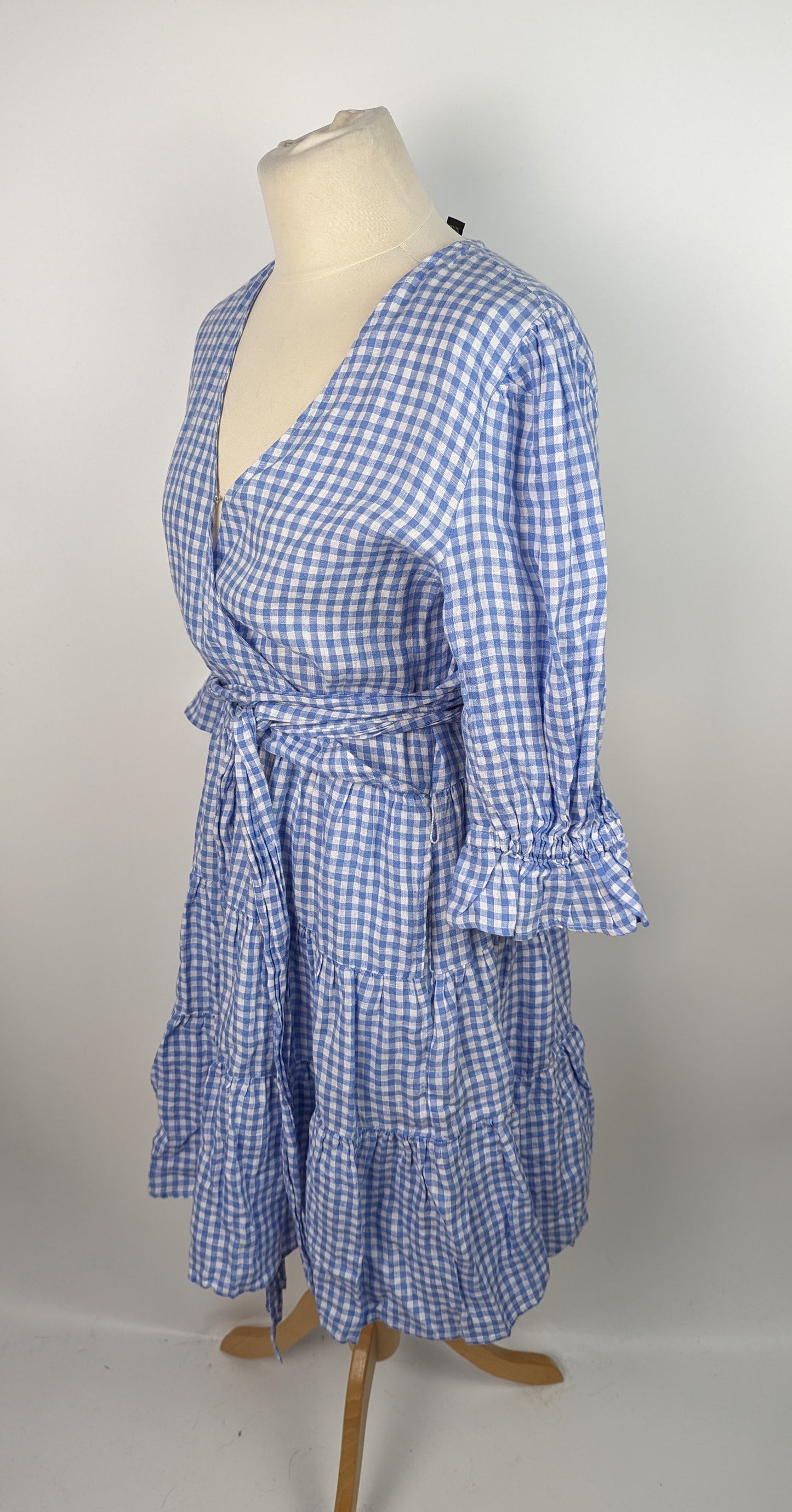 RALPH LAUREN Womens Drinthia Dress - Blue & White Gingham