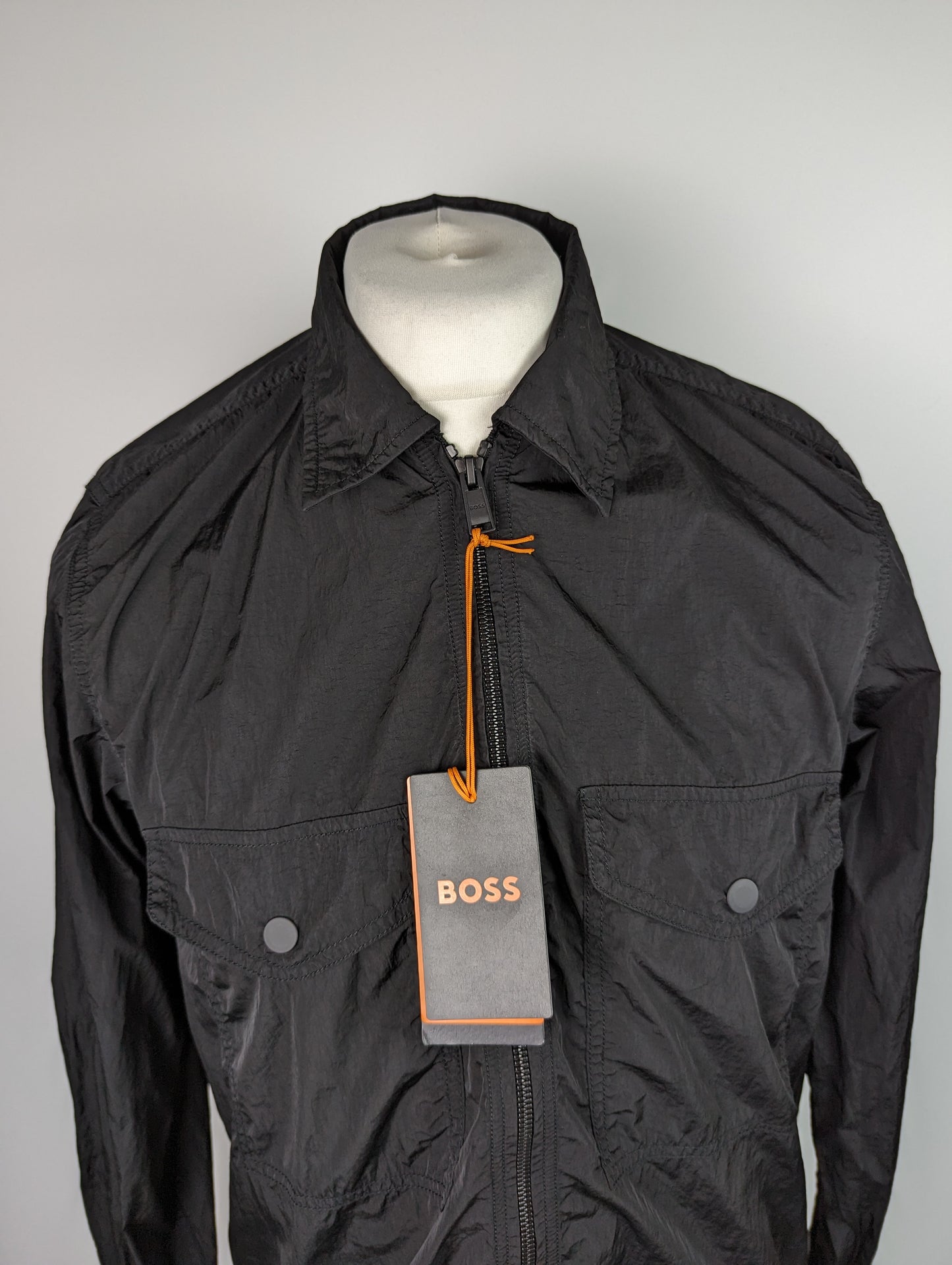 BOSS Mens Lovel Zip Overshirt Jacket - Black