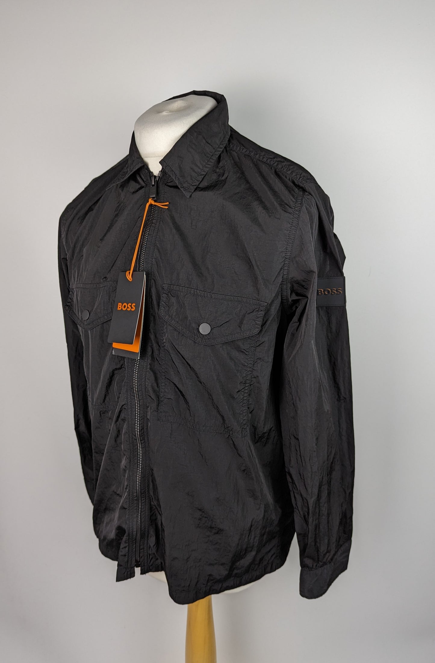 BOSS Mens Lovel Zip Overshirt Jacket - Black