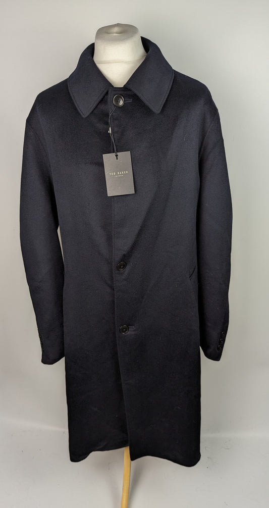 TED BAKER Men's Powpow Wool Blend Coat - Navy Blue