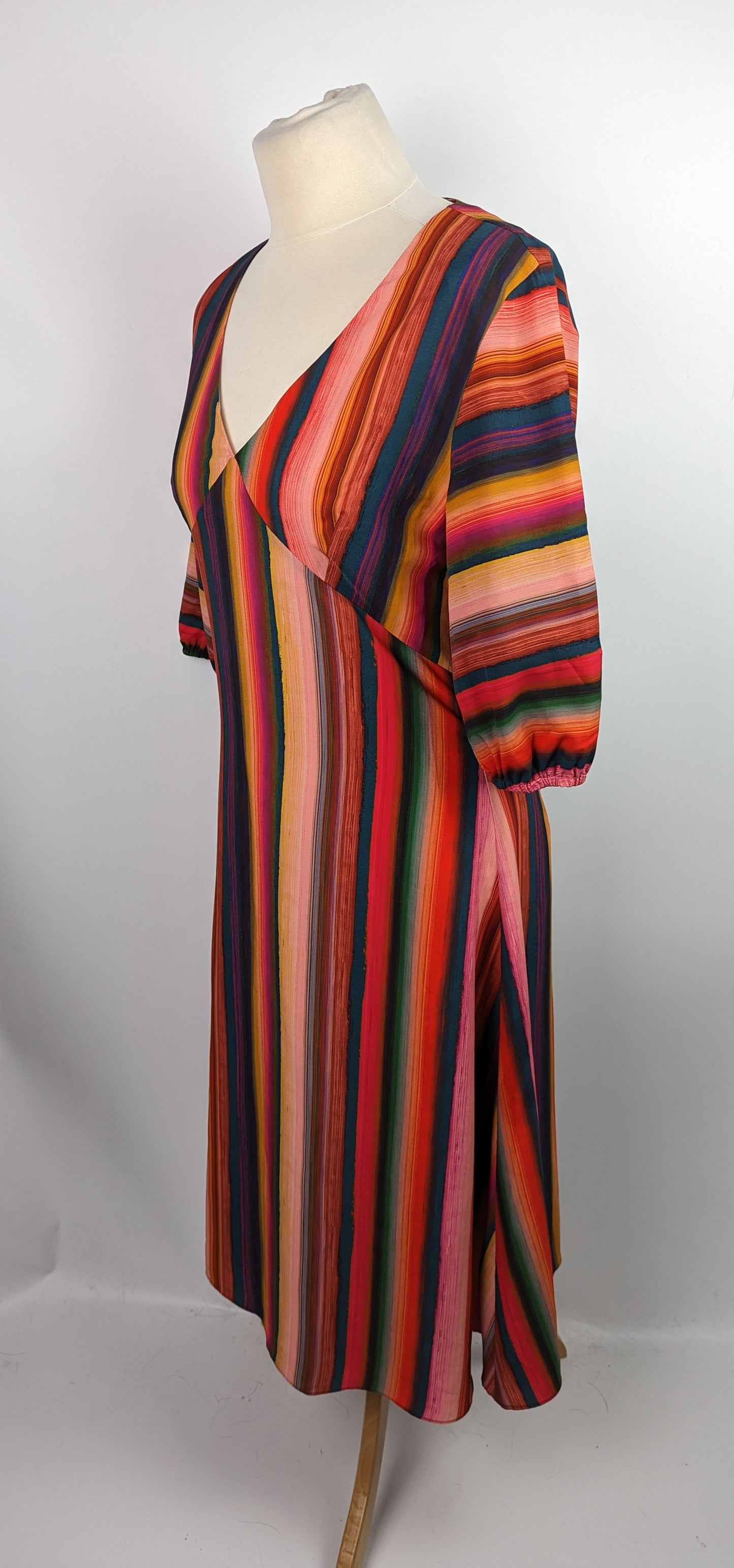 PS PAUL SMITH Womens Stripe Tea Dress - Pink Multi