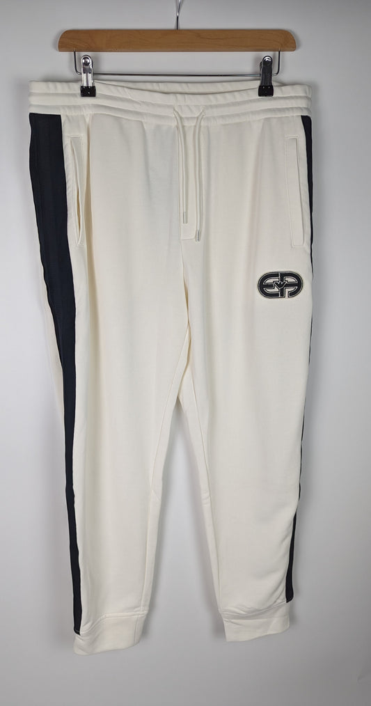 EMPORIO ARMANI Men's Tape Cuff Joggers - Vanilla